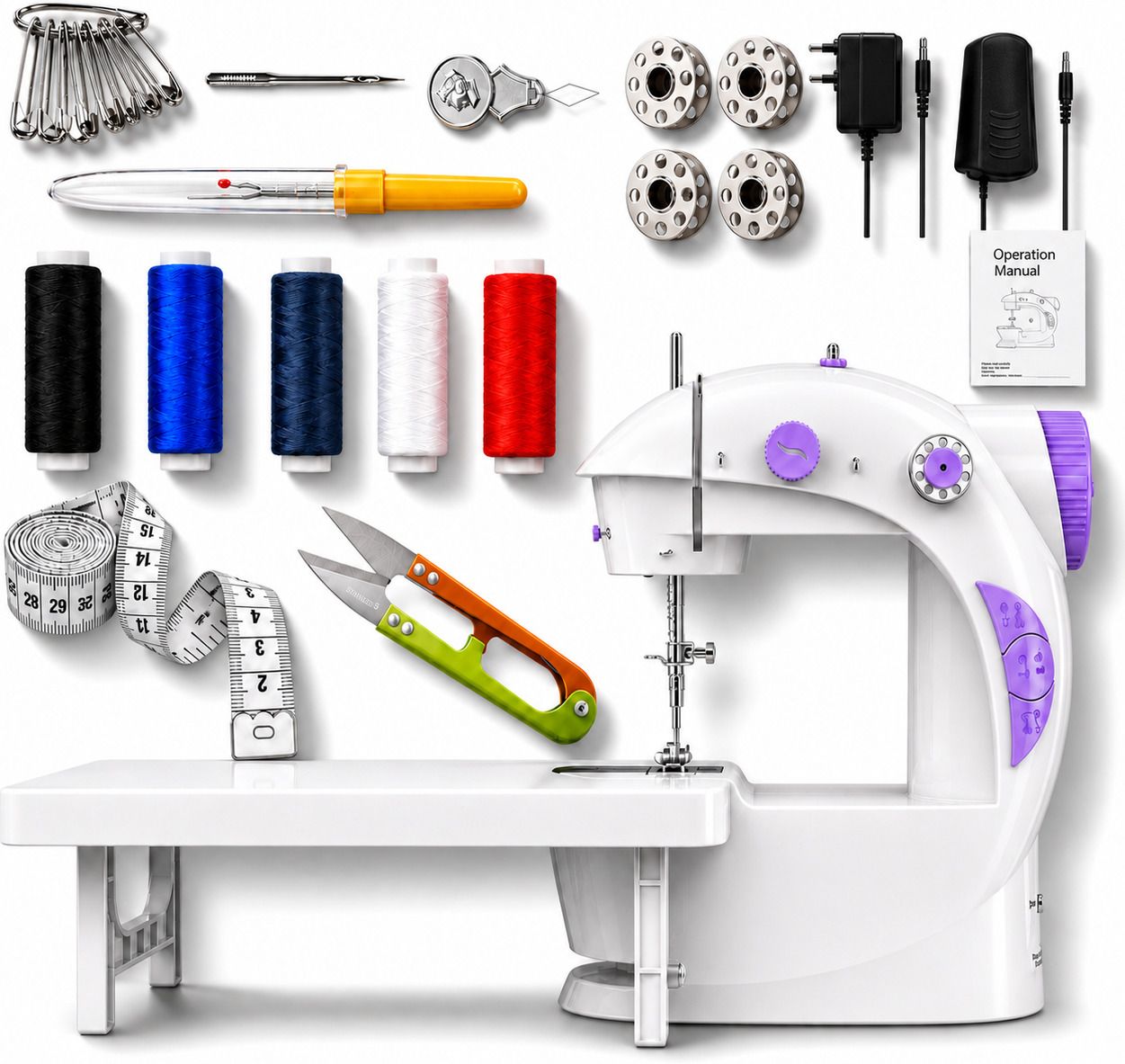 sewing machine silai machine portable sewing machine tailoring machine|stitching Electric Sewing Machine 6 built-in stitches 122 SPM Purple-image-14