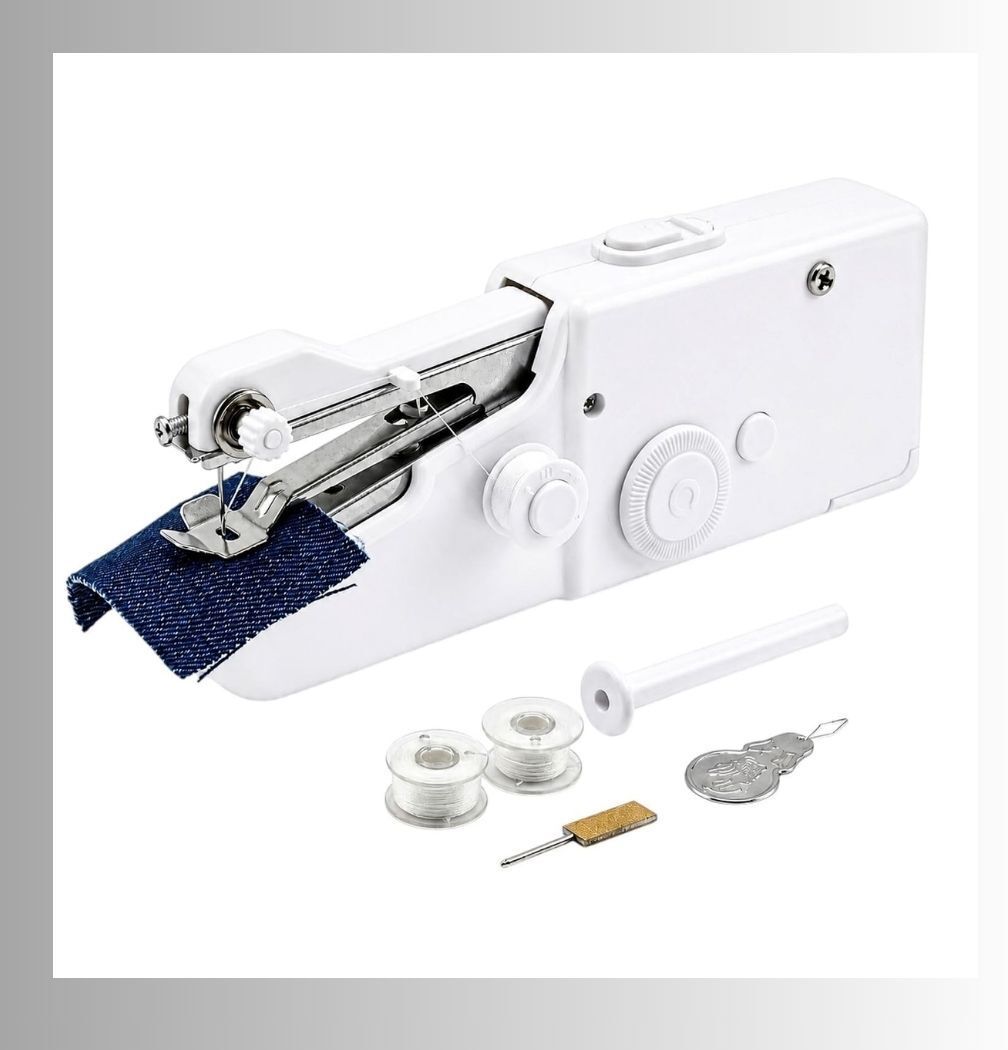 Portable Handheld Sewing Machine for Quick Stitching & Clothes Repair_08 Electric Sewing Machine 2 built-in stitches 100 SPM White-image-27