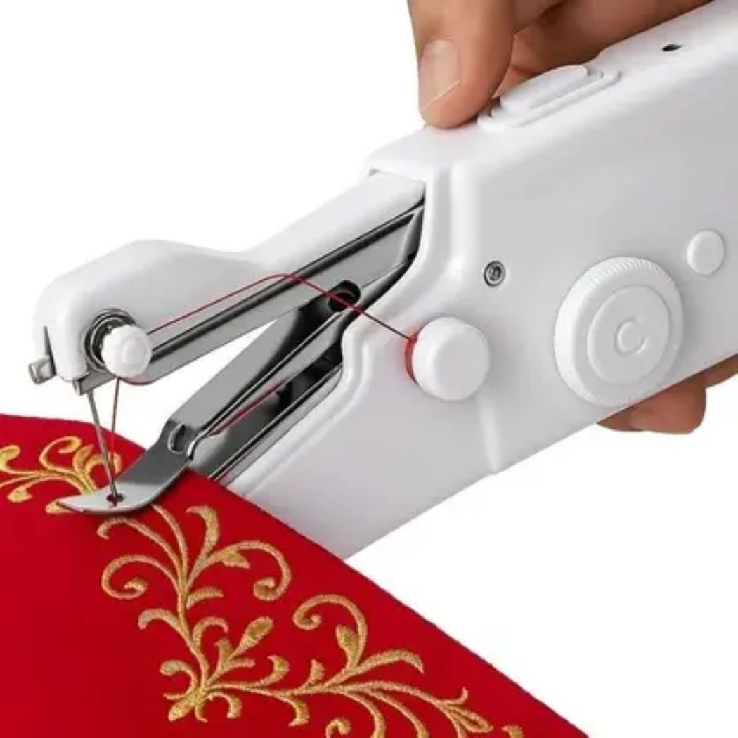 radhe Mini Hand Sewing Machine for Home Lightweight Handheld Sewing Tool Electric Electric Sewing Machine 1 built-in stitches 100 SPM White-picture-0