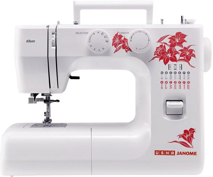 allure dlx Electric Sewing Machine 21 built-in stitches 550 SPM White, Red-image-31