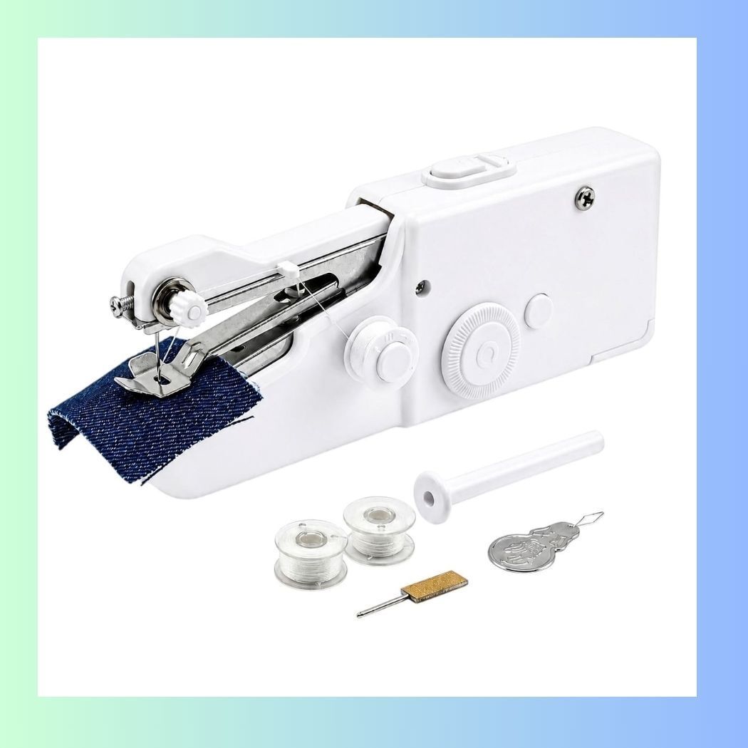 Portable Handheld Sewing Machine for Quick Stitching & Clothes Repair_05 Electric Sewing Machine 2 built-in stitches 100 SPM White-image-28