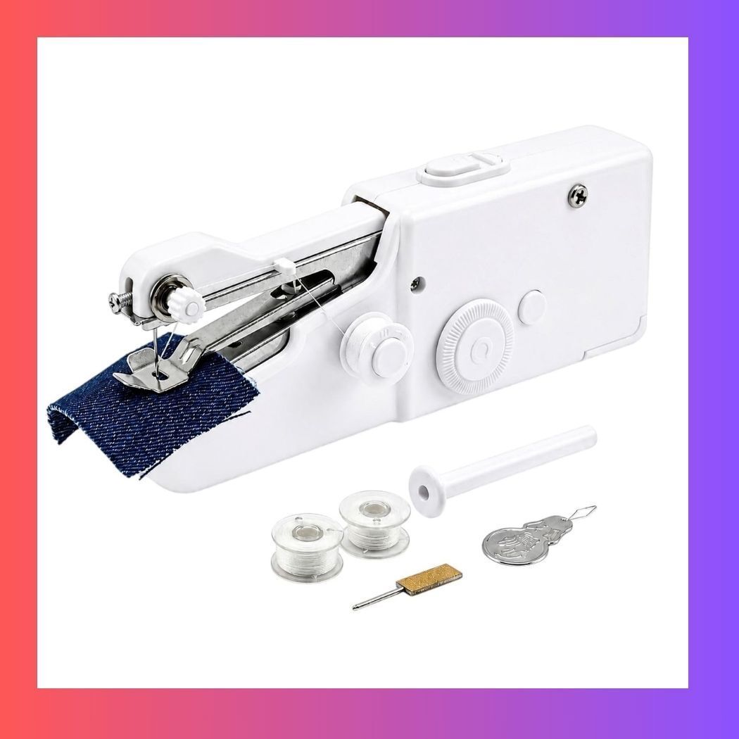 Portable Handheld Sewing Machine for Quick Stitching & Clothes Repair_04 Electric Sewing Machine 2 built-in stitches 100 SPM White-image-26