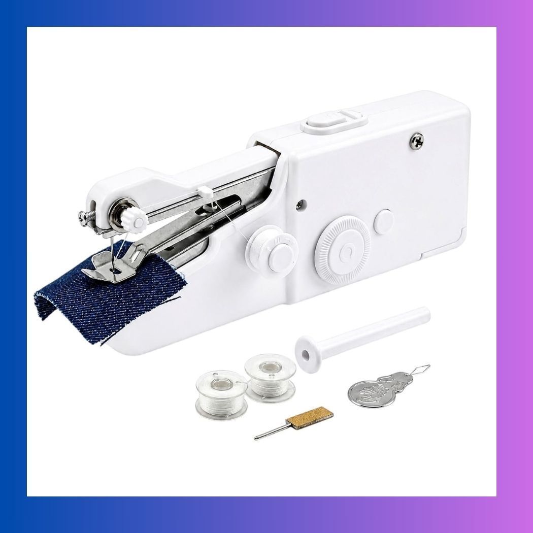 Portable Handheld Sewing Machine for Quick Stitching & Clothes Repair_03 Electric Sewing Machine 2 built-in stitches 100 SPM White-image-42