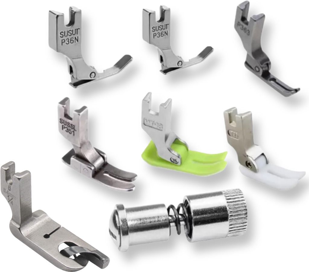 combo 1/4 hemming, p36ln, p36n, p351, p363, mt18, t35 foot, quick change screw presser foot with high shank