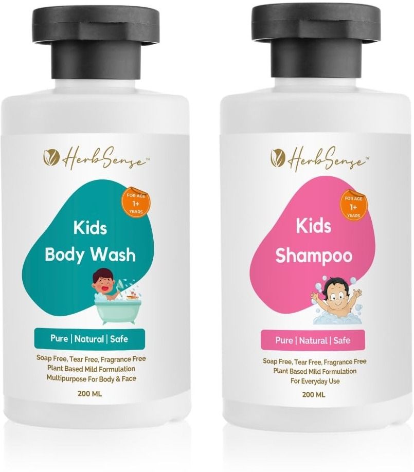 herbsense Kids Daily Shampoo & Kids Body Wash Combo Pack, Plant Based Safe & Tear Free-picture-13