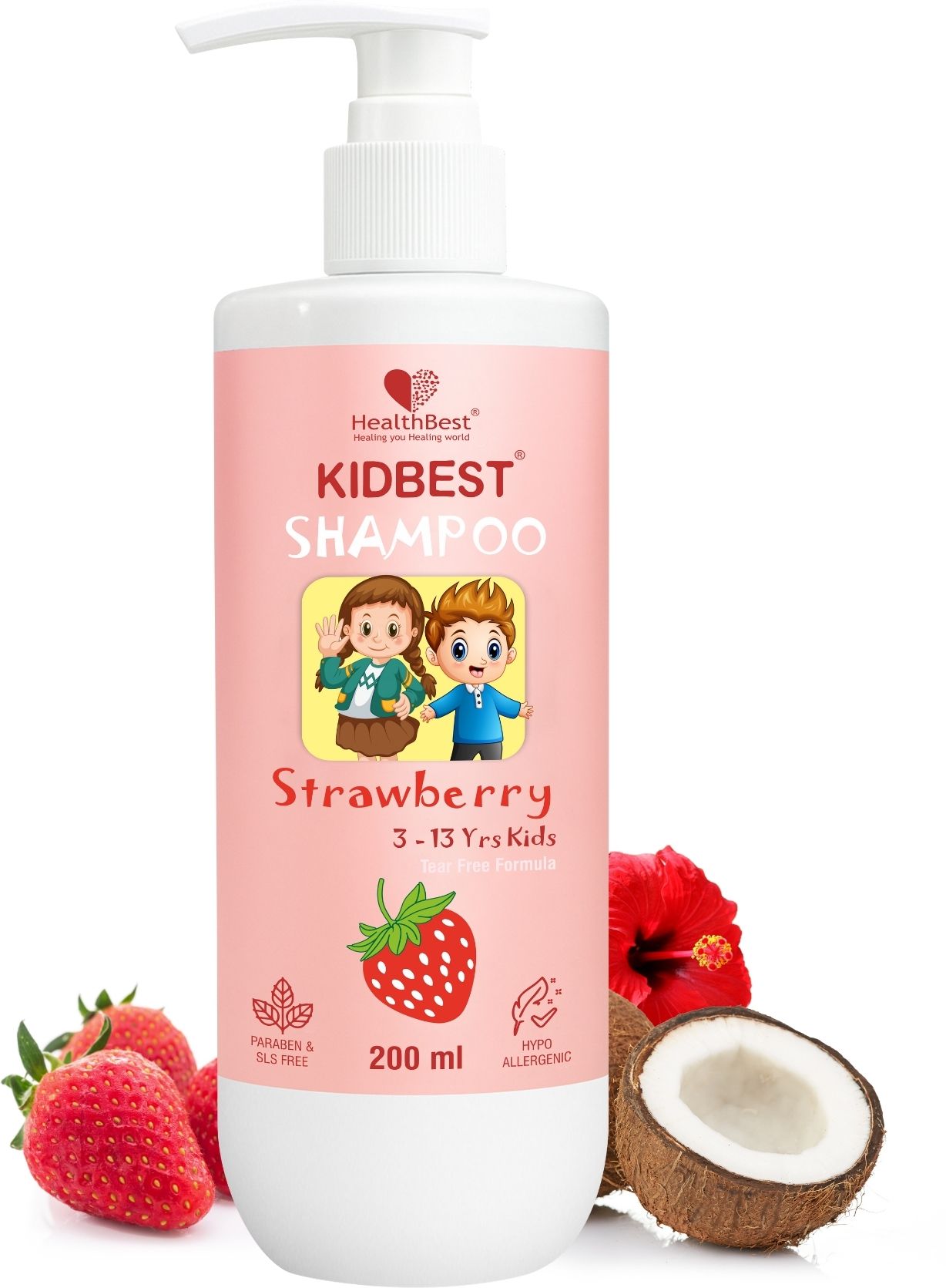 Hair Shampoo for Kids with Real Strawberry Extract, Tear, Paraben & SLS Free-image-19
