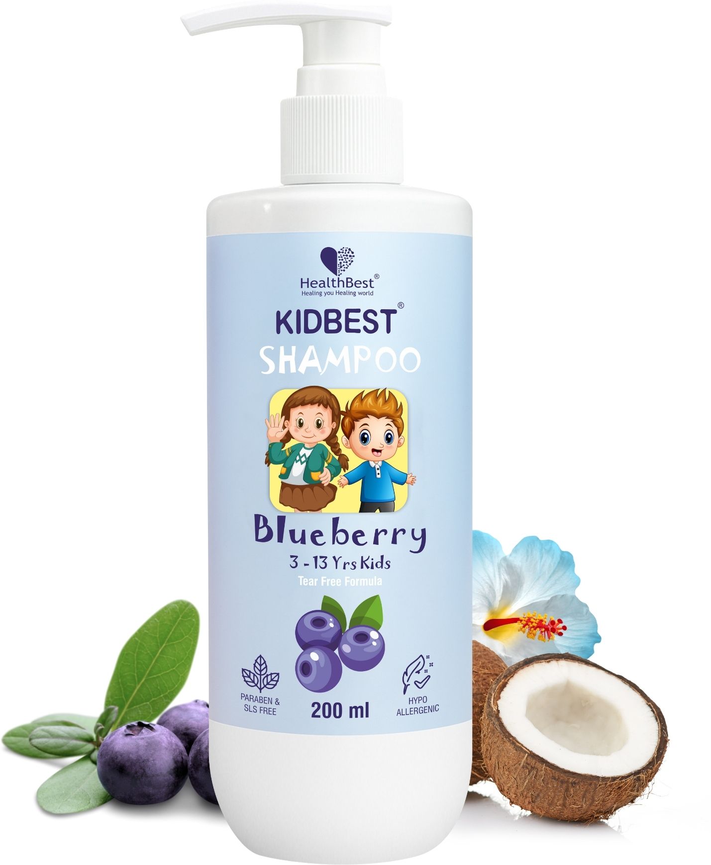 Hair Shampoo for Kids with Real Blueberry Extract, Tear, Paraben & SLS Free-image-20