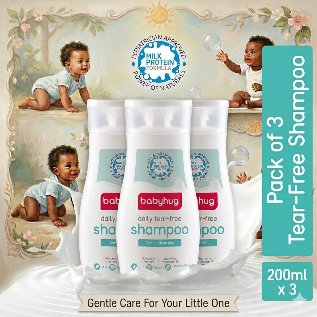 babyhug Baby Shampoo 200 ML gentle baby tear free shampoo pack of 3-picture-18