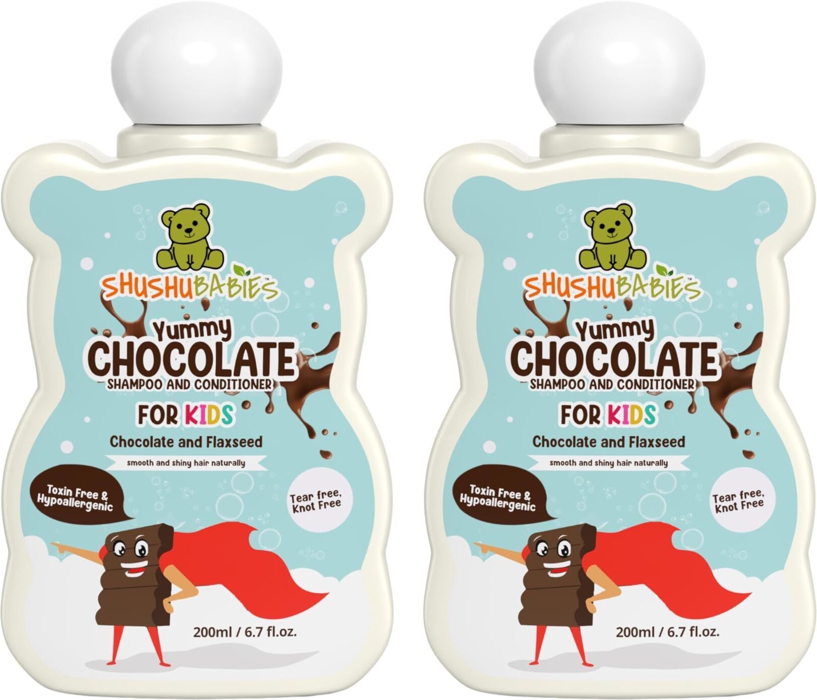 shushu babies Yummy Chocolate Shampoo & conditioner with Flaxseed for kids (each-200ml) pack-2-picture-41
