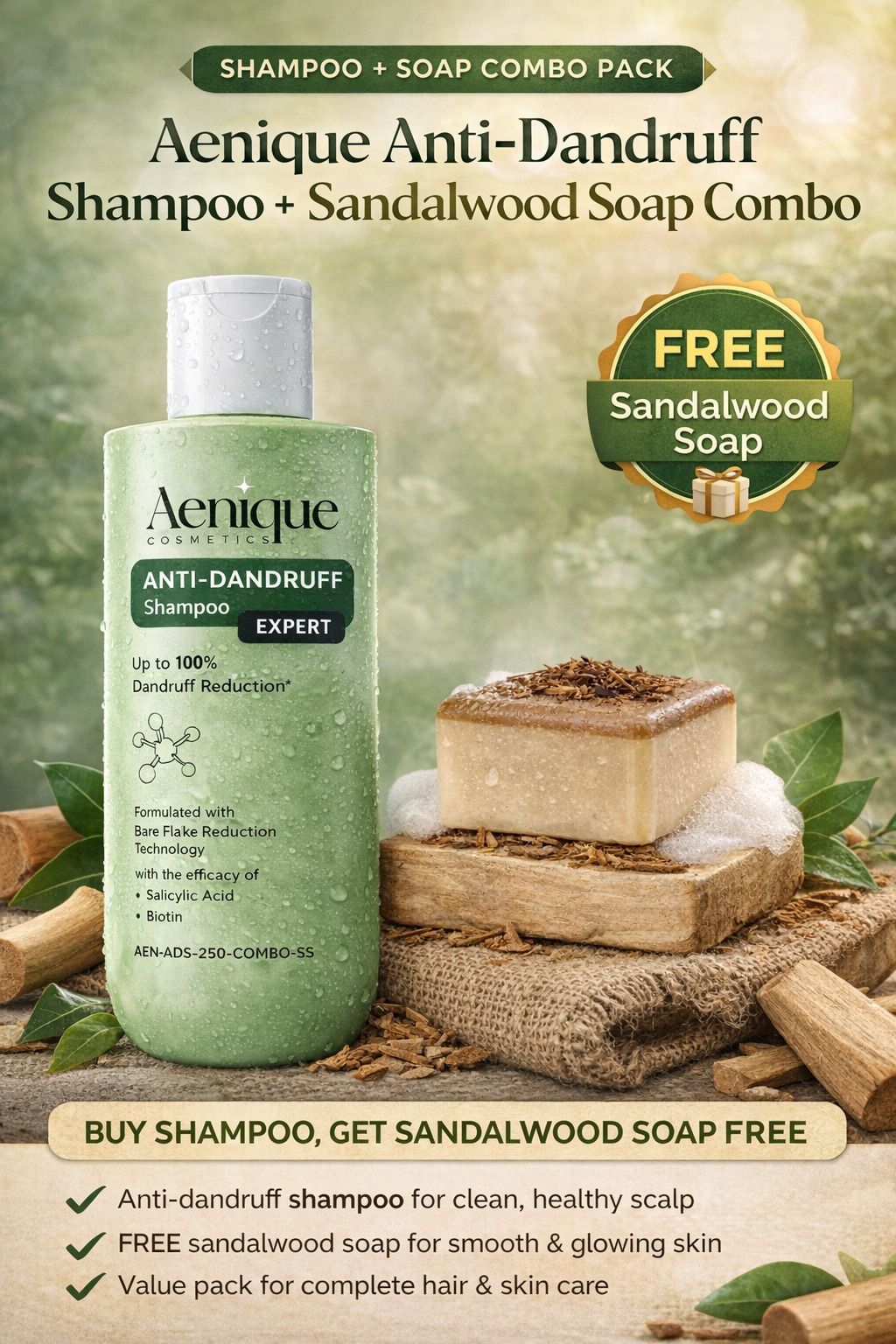 aenique Anti-Dandruff Expert Shampoo Combo with Free Sandalwood Soap-picture-10