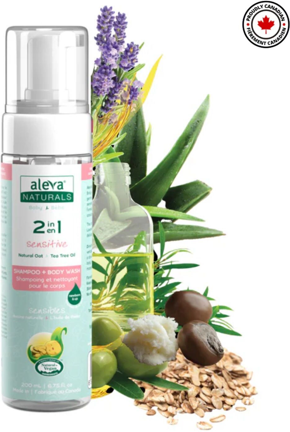 aleva naturals 2 in 1 Baby Shampoo and Body Wash Canadian Hypoallergenic Plant Based Hair Wash-picture-33