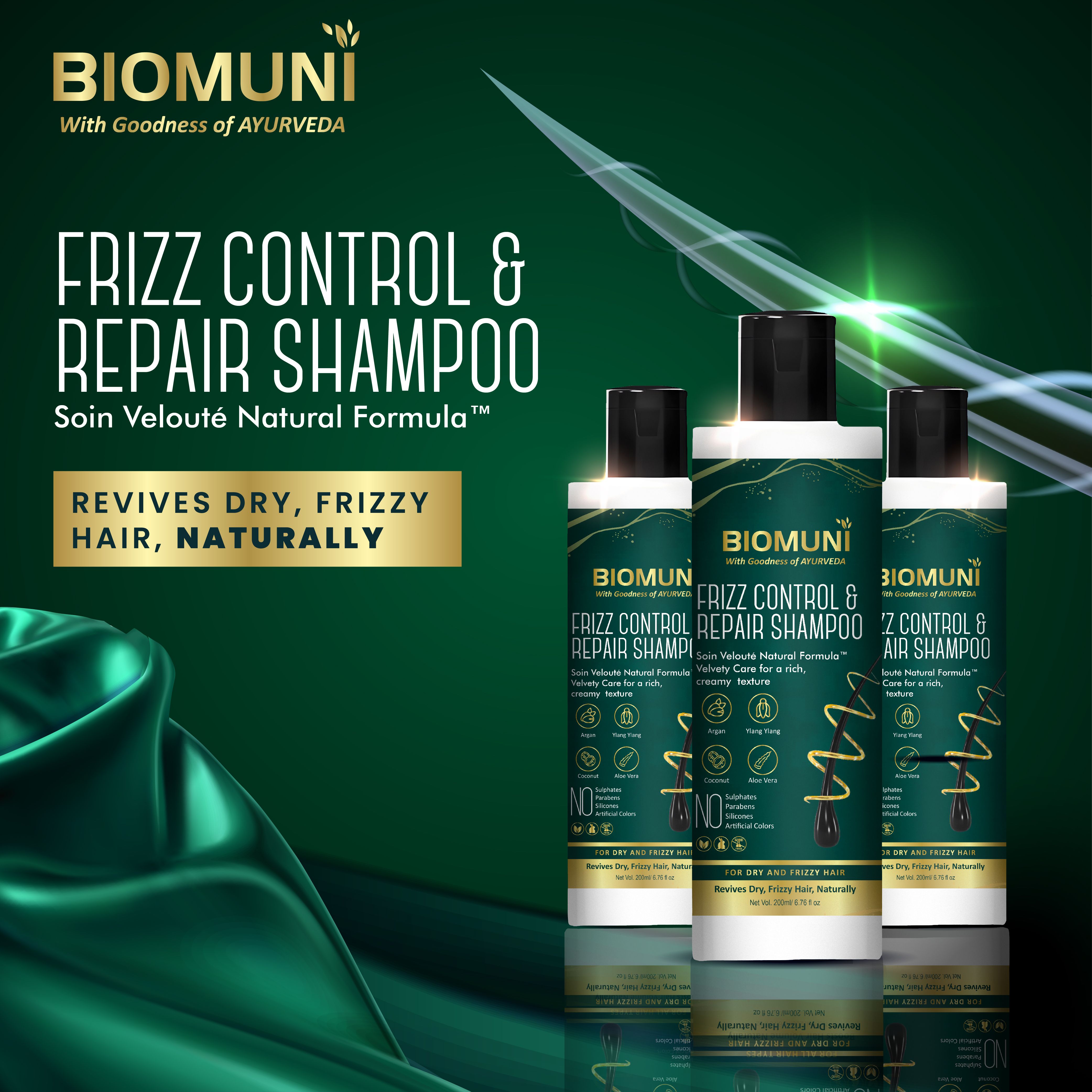 biomuni Frizz Control & Repair Shampoo | Soin Velouté Natural Formula | 200 ml-picture-20