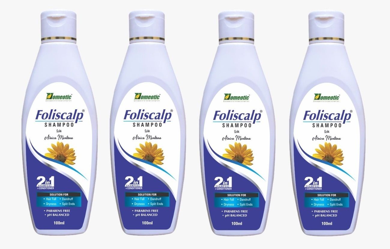 homeotic Foliscalp Shampoo 100ml | Anti-Hairfall & Scalp Care | Arnica Extract (Set of 4)-picture-11