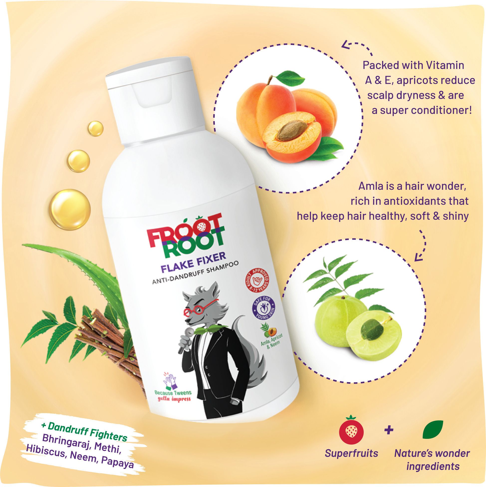 froot root Flake Fixer Anti Dandruff Shampoo and conditioner for Tweens and Active Kids-picture-28