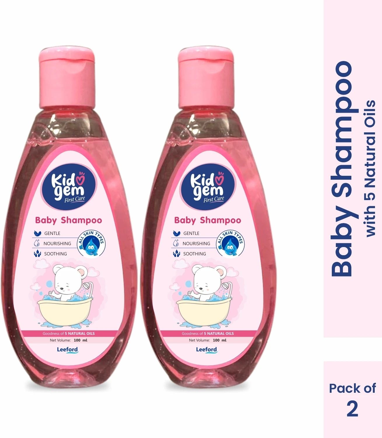 kidogem Baby Shampoo for Kids Boys & Girls 100ml - Tear-Free | with 5 Natural Oils-picture-25