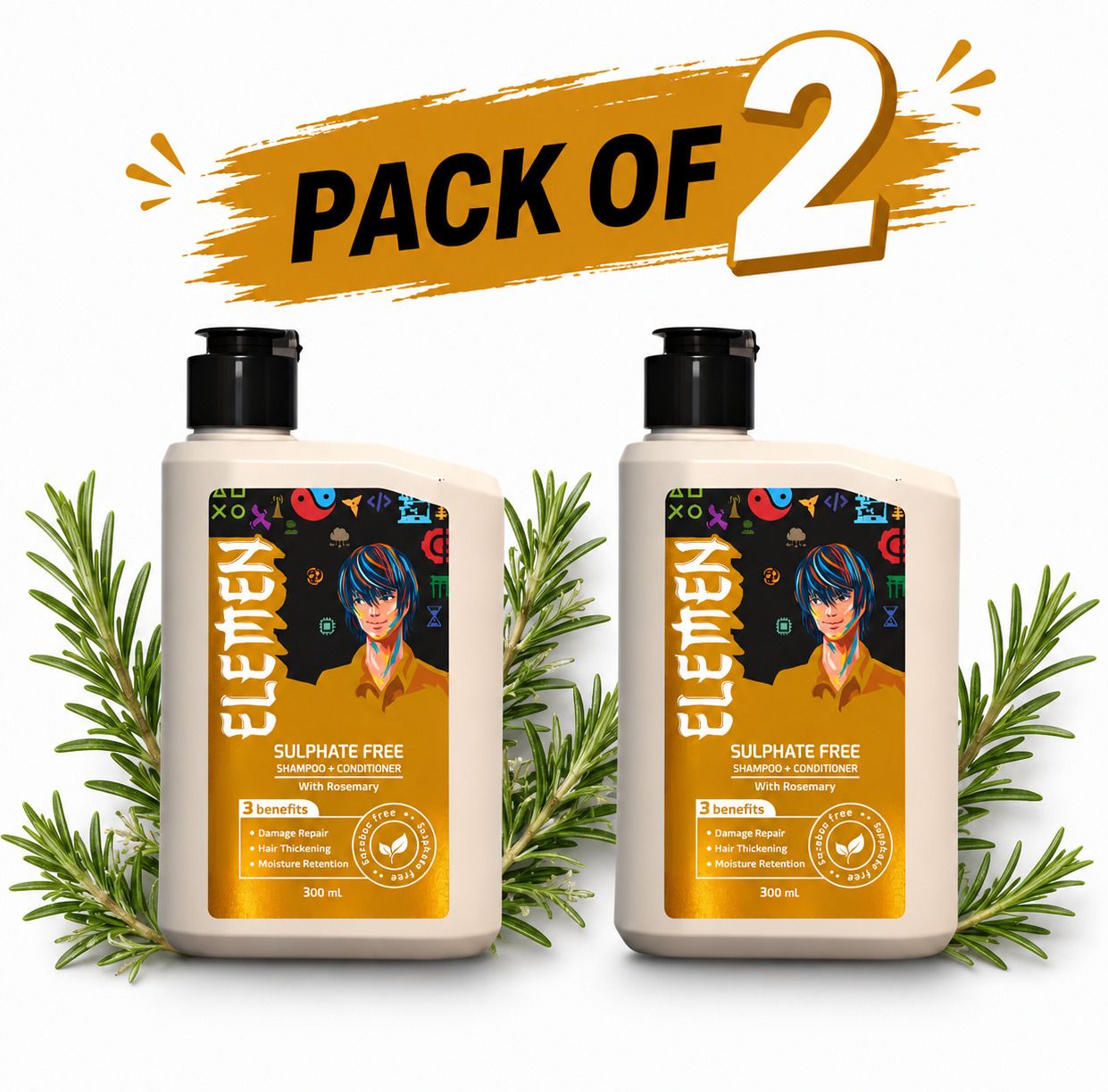 elemen Sulphate Free Shampoo and Conditioner with Rosemary and Pro Vitamin B5-picture-13