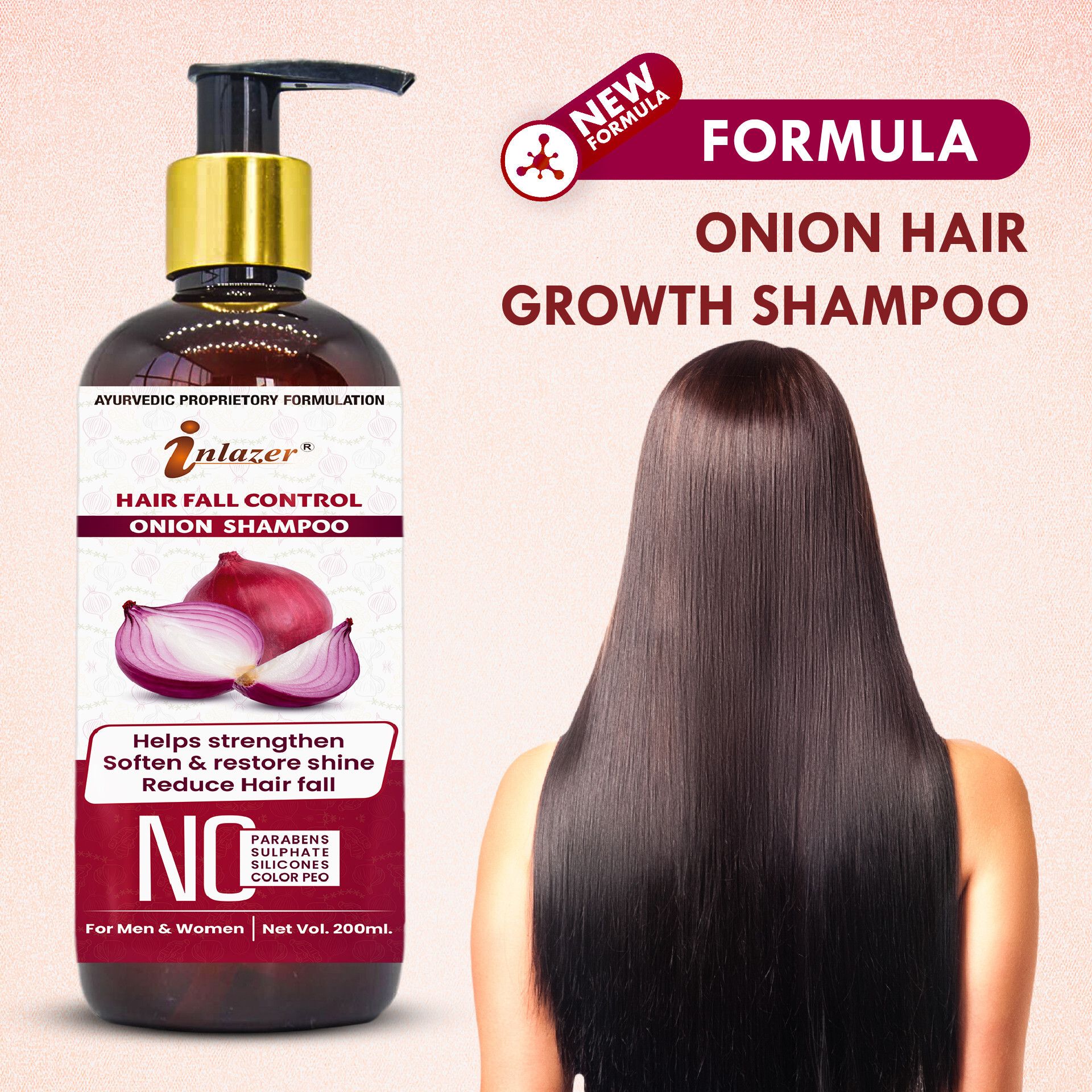 Red Onion Shampoo / Hair Fall Shampoo / Cleanses & Conditions For Beautiful Hair-image-11