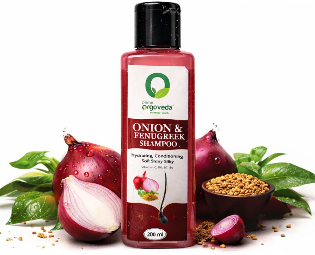 prime orgoveda Onion and Fenugreek Shampoo – 200 ml (Pack of 2)-picture-22