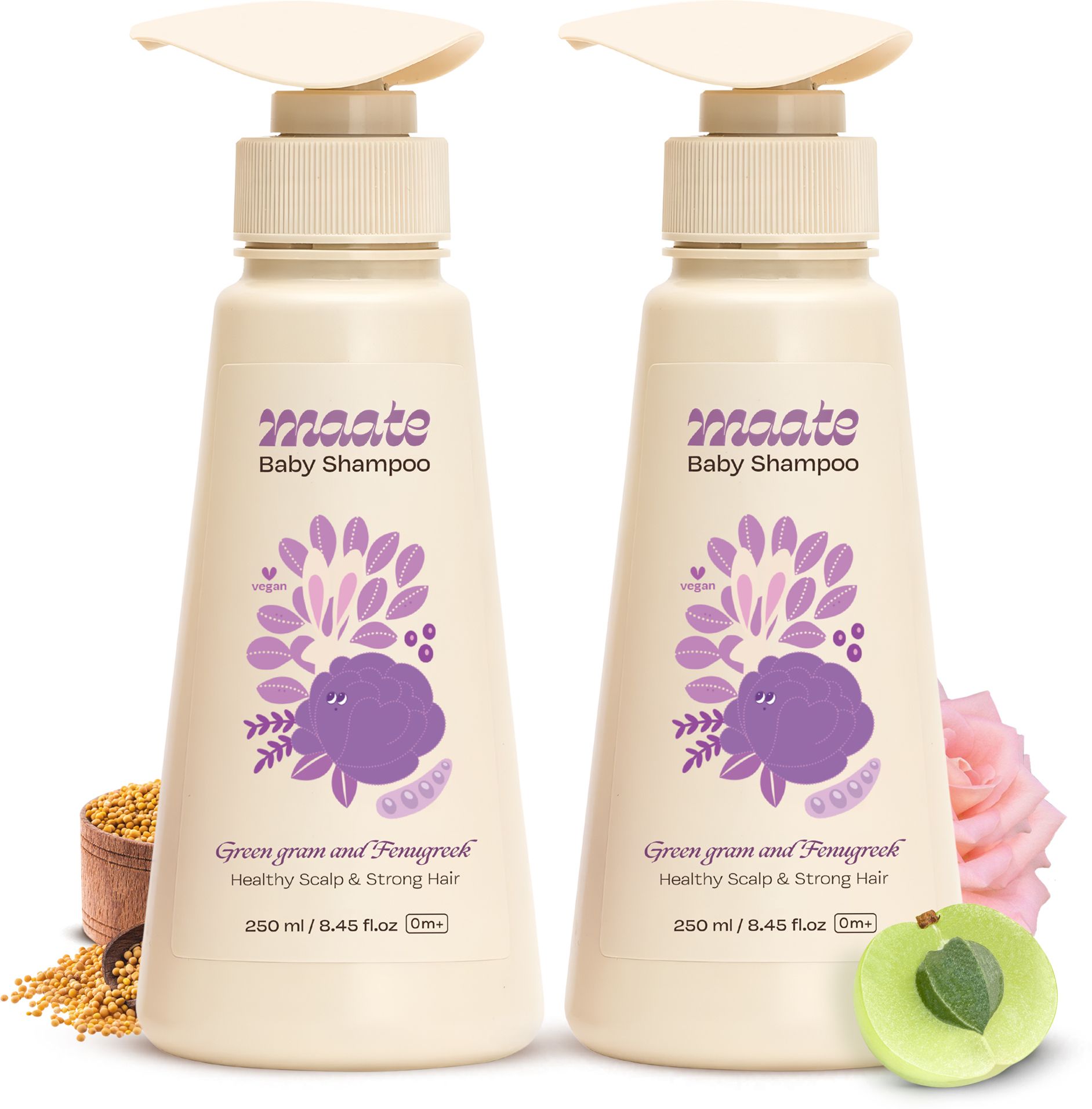maate Baby Shampoo for Health Scalp & Strong Hair | Green Gram & Fenugreek (Set of 2)-picture-47