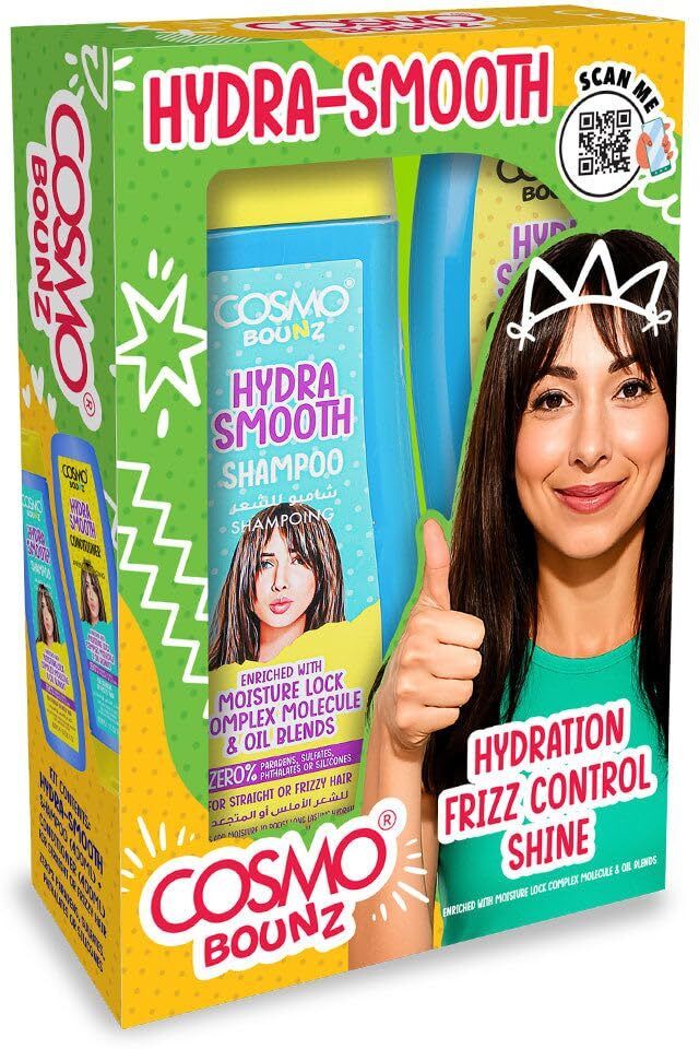 cosmo Bounz Hair Care Kit Hydra Smooth Shampoo & Conditioner 2 Pieces Gift Set-picture-11