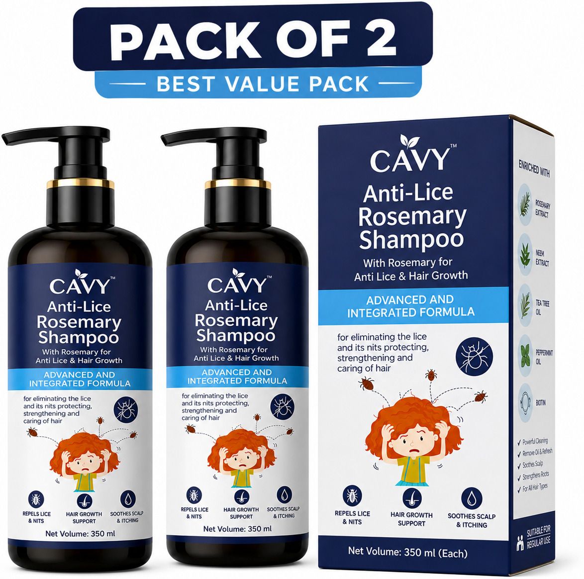 Anti Lice Rosemary Shampoo Deep Scalp Care Pack of 2-image-38