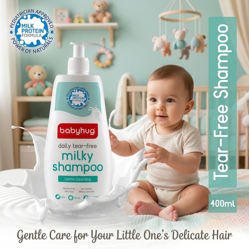 babyhug Baby Shampoo 400 ML gentle baby tear free shampoo-picture-12