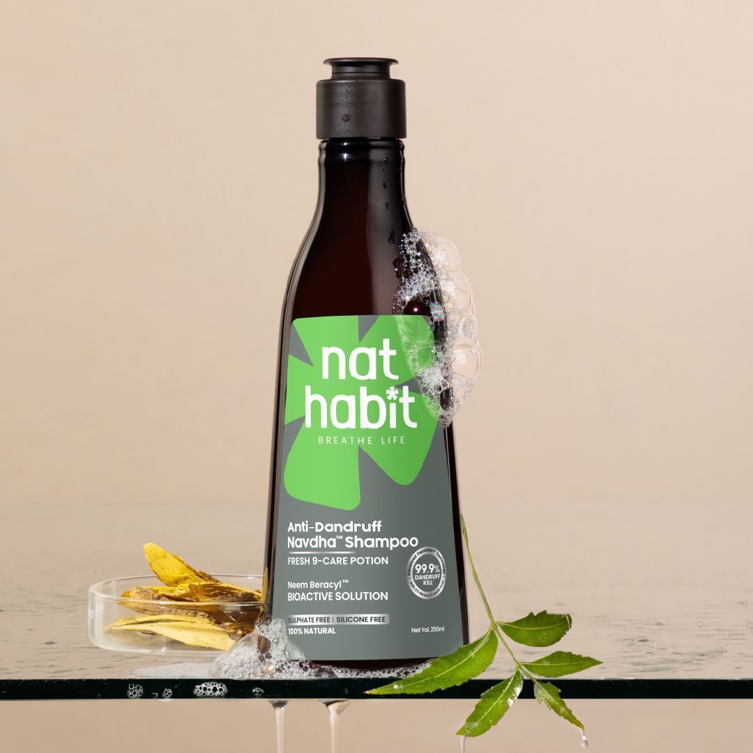 nat habit Anti-Dandruff Navdha Shampoo with Neem & Bhringraj - 99.9% Dandruff Control-picture-12
