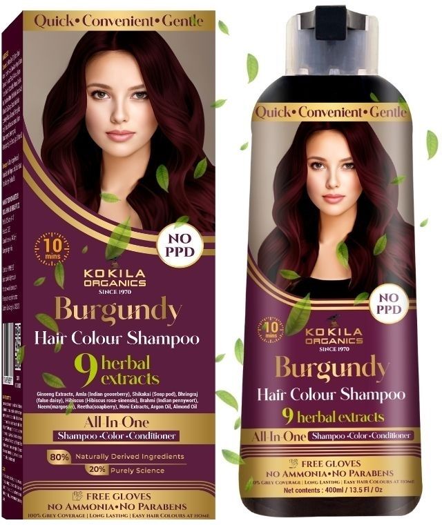 kokila NOPPD Shampoo Hair Colour, Burgundy for Women and Men-picture-19