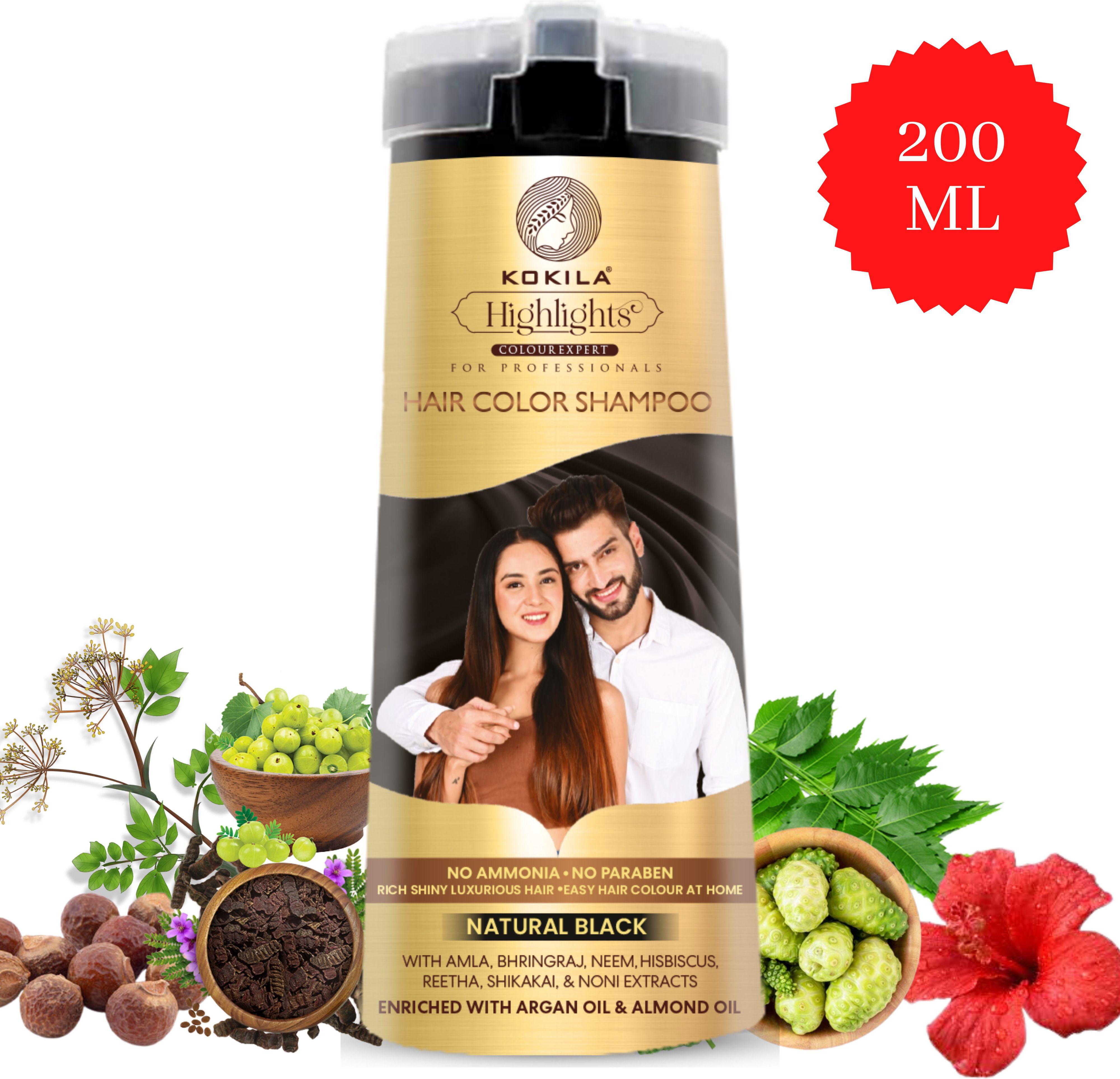 kokila Hair color shampoo Natural Black for Men & Women, No Ammonia - No Paraben-picture-11
