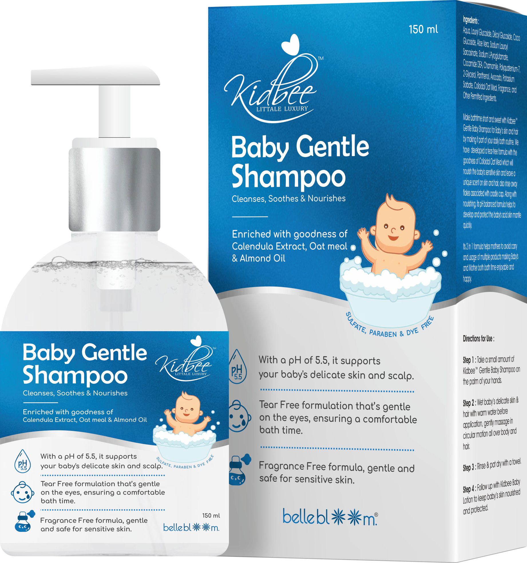 kidbee Baby Gentle Shampoo | Goodness of Collidal Oat Meal-picture-13