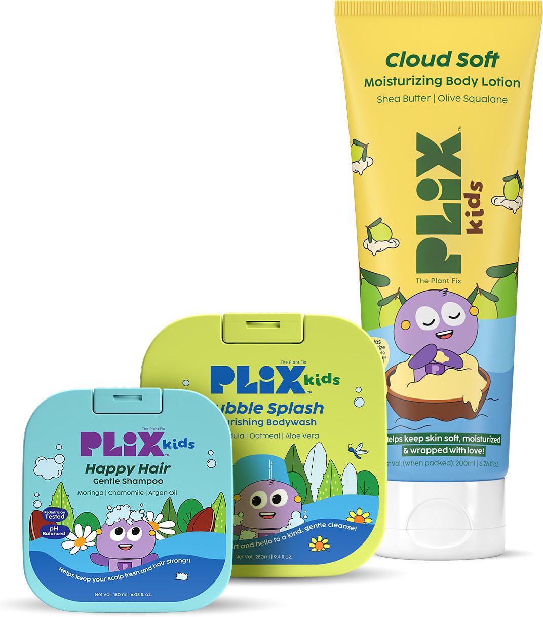 Bubble Splash Body Wash, Happy Hair Gentle Shampoo & Cloud Soft Body Lotion