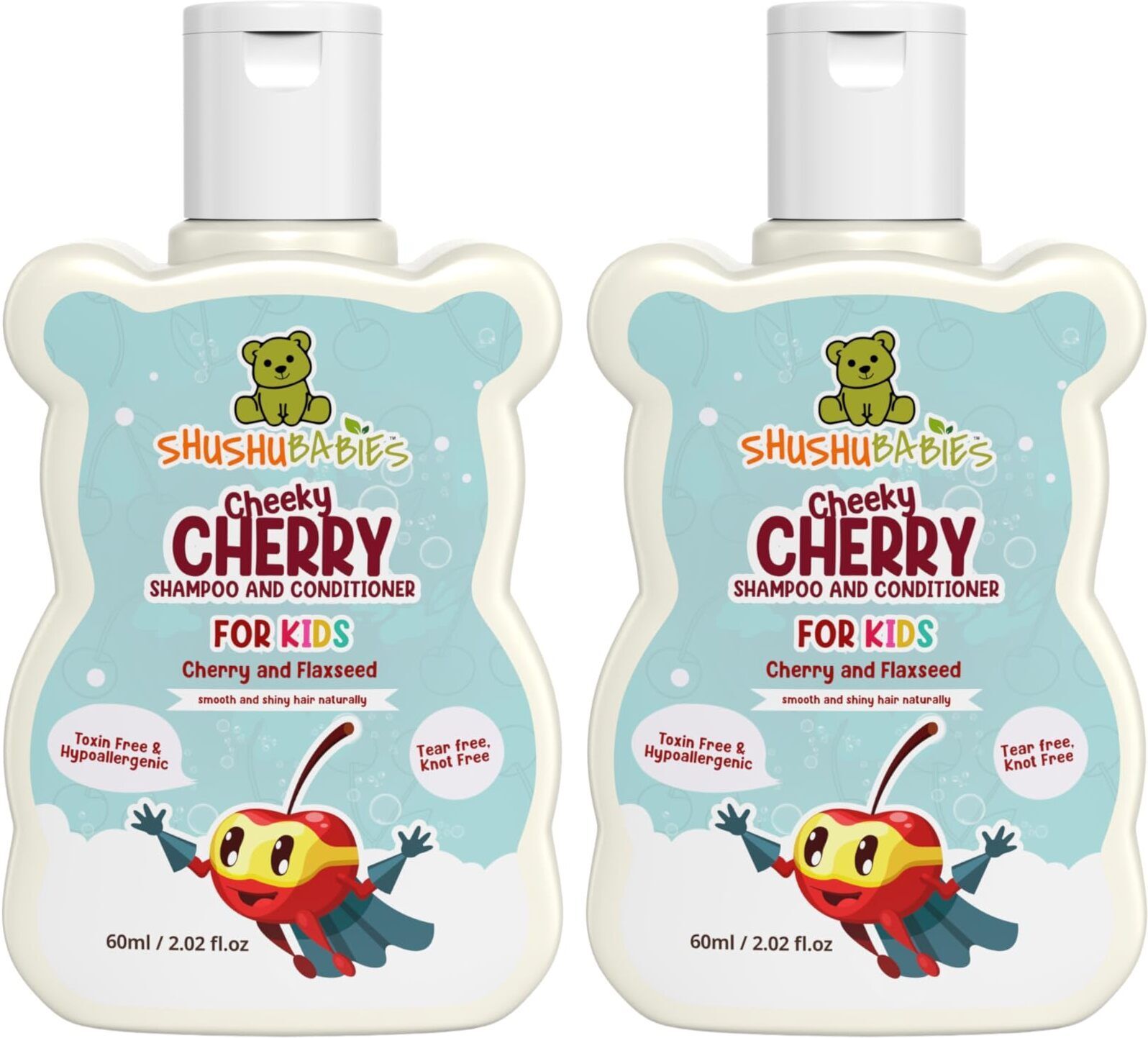 shushu babies Cheeky Cherry Shampoo & Conditioner | For Kids (4-12 Years)| pack of-2 (2x60ml)-picture-21