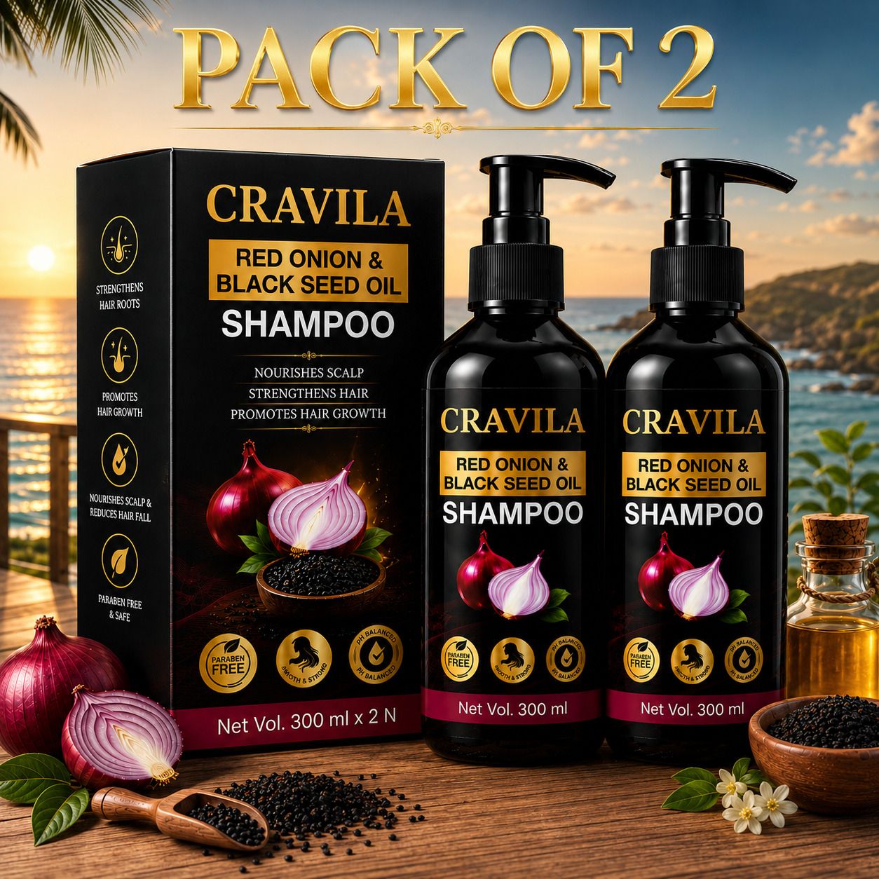 cravila Red Onion Shampoo Black Seed Oil Hair Fall Control Shampoo-picture-11