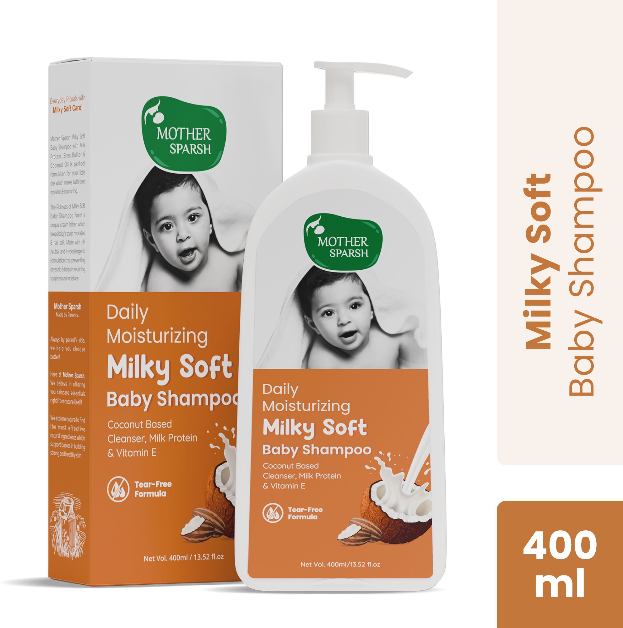 Milky Soft Baby Shampoo with Milk Protein, Vitamin E & Coconut Oil