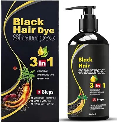 3 in 1 Herbal Hair Dye Black for Women & Men 100% Coverage Shampoo,500mL , Black-image-28