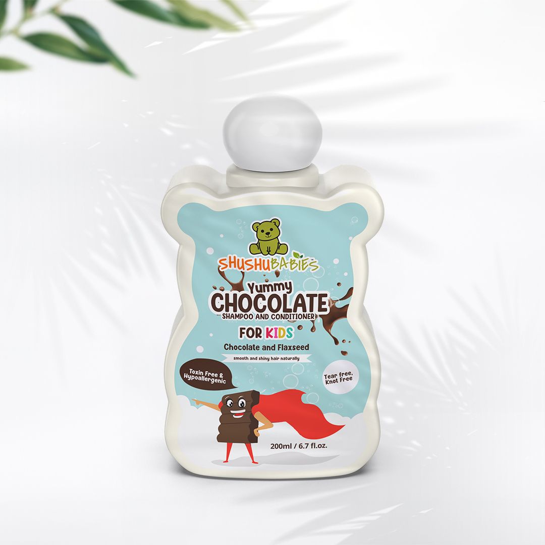 shushu babies Yummy Chocolate Shampoo and conditioner for kids with Chocolate and Flaxseed-picture-38