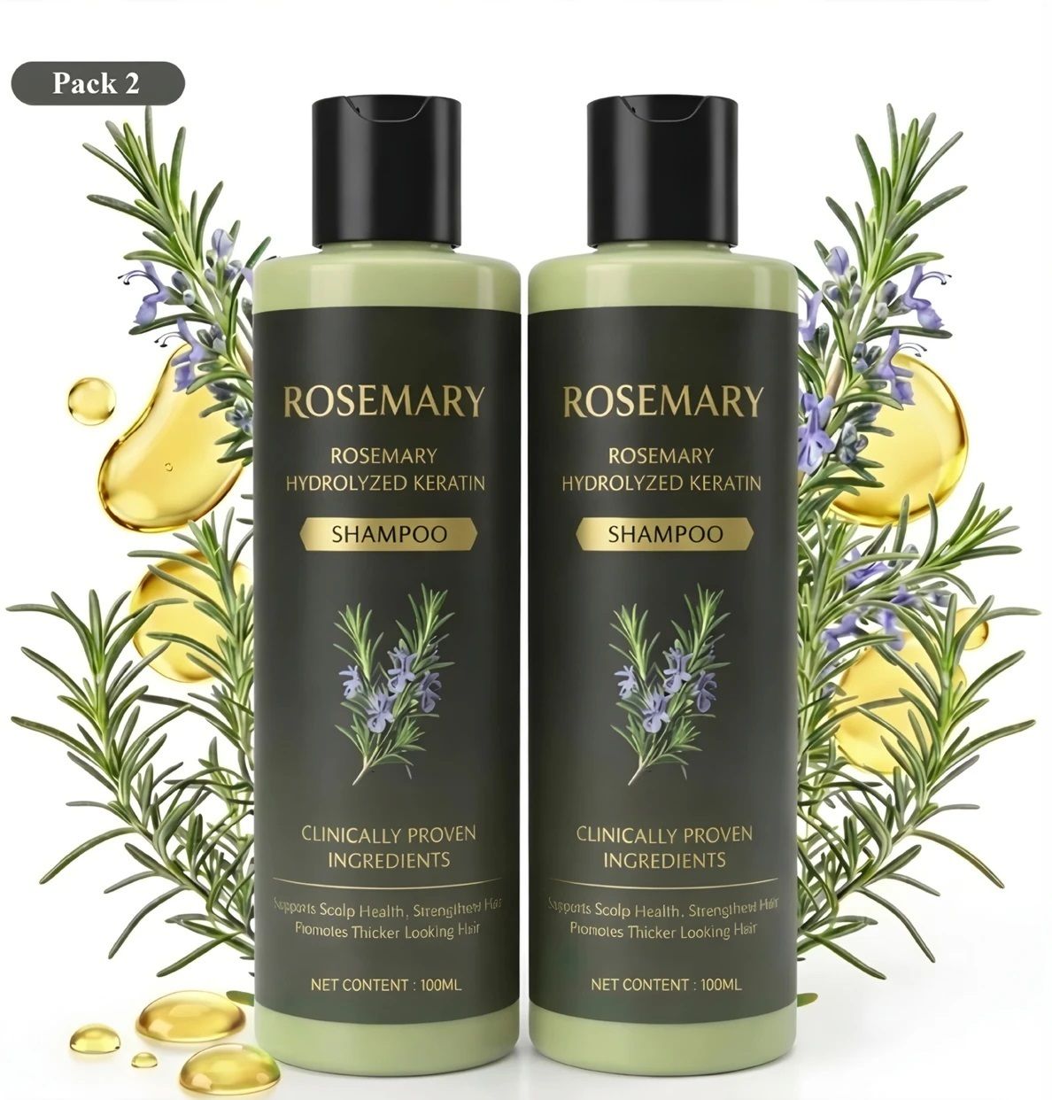 kerarose daily use rosemary hair strength ,100 ml (pack of 2)