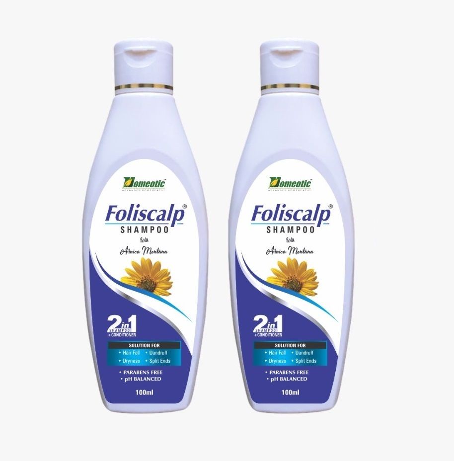 homeotic Foliscalp Shampoo 100ml | Anti-Hairfall & Scalp Care | Arnica Extract (Set of 2)-picture-48