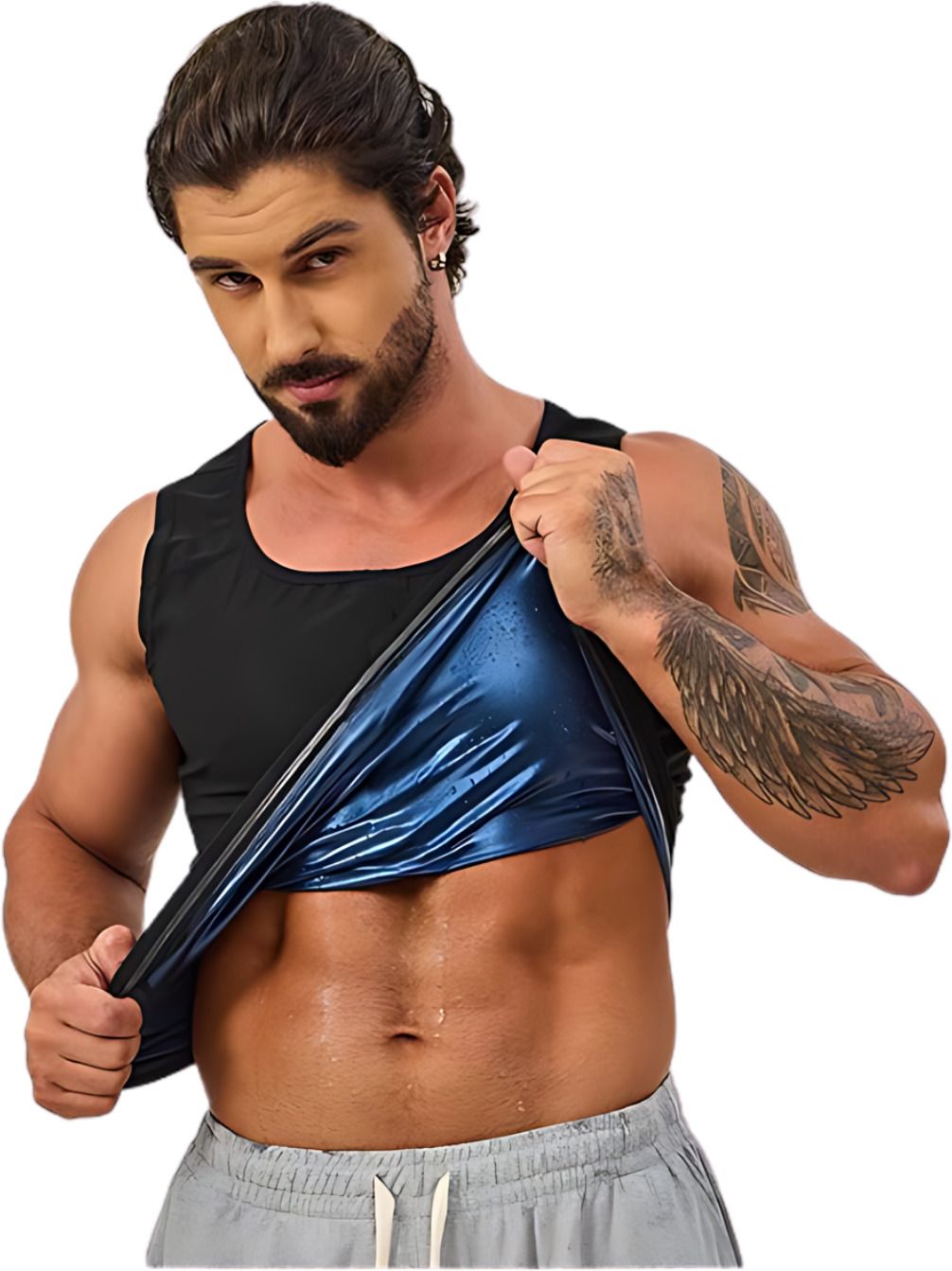 olsic Sweat Shaper Vest Polymer Shapewear, Workout for Weight Loss Waist Body Slimming Men Shapewear-picture-14