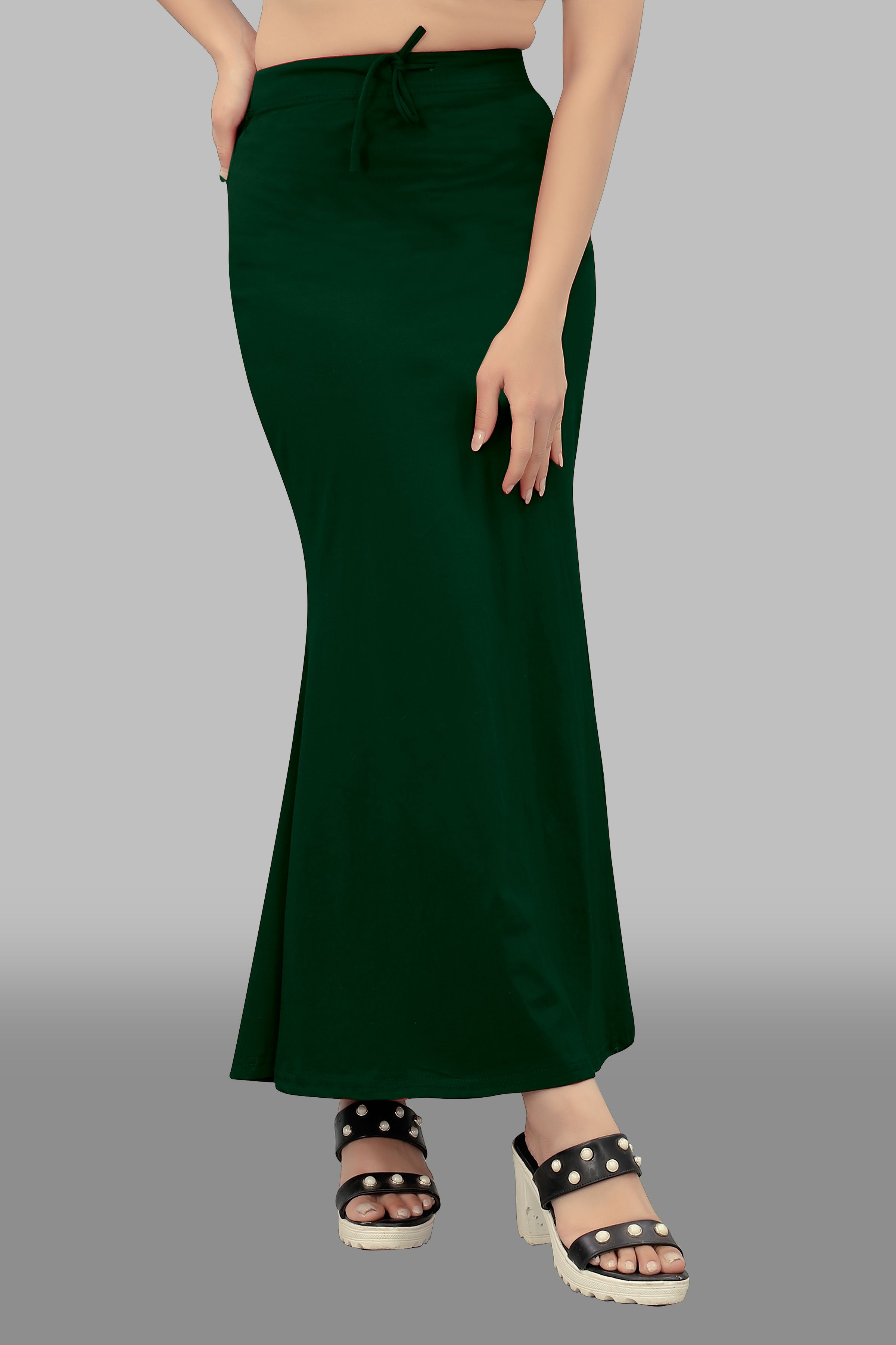 Seviyorum valley Flare_01_Dark Green_M_Saree Shapewear shapewear petticoat For saree Lycra Blend Petticoat-image-11