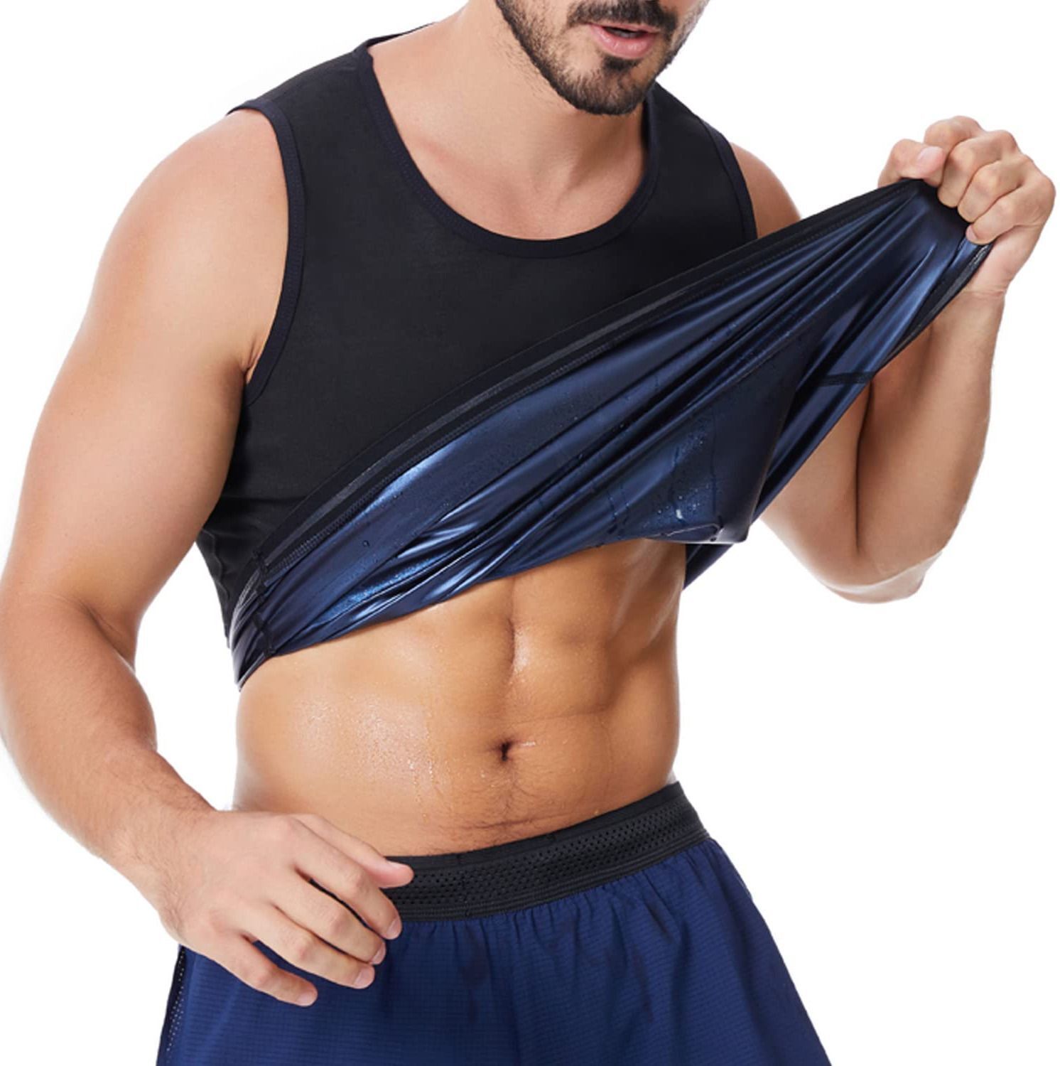 Sweat Shaper Mens Premium Slimming Shapewear Workout Sauna Tank Top Vest Men Shapewear-image-27