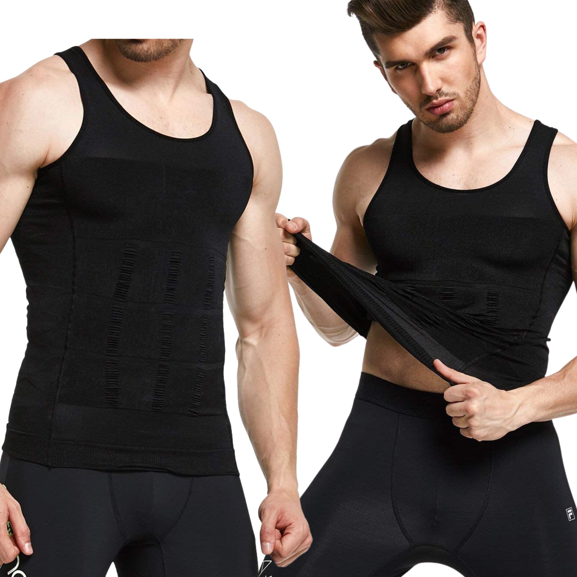 Premium Compression Tank Top Slimming Body Shaper Vest Tummy Control Undershirt Men Shapewear-image-37