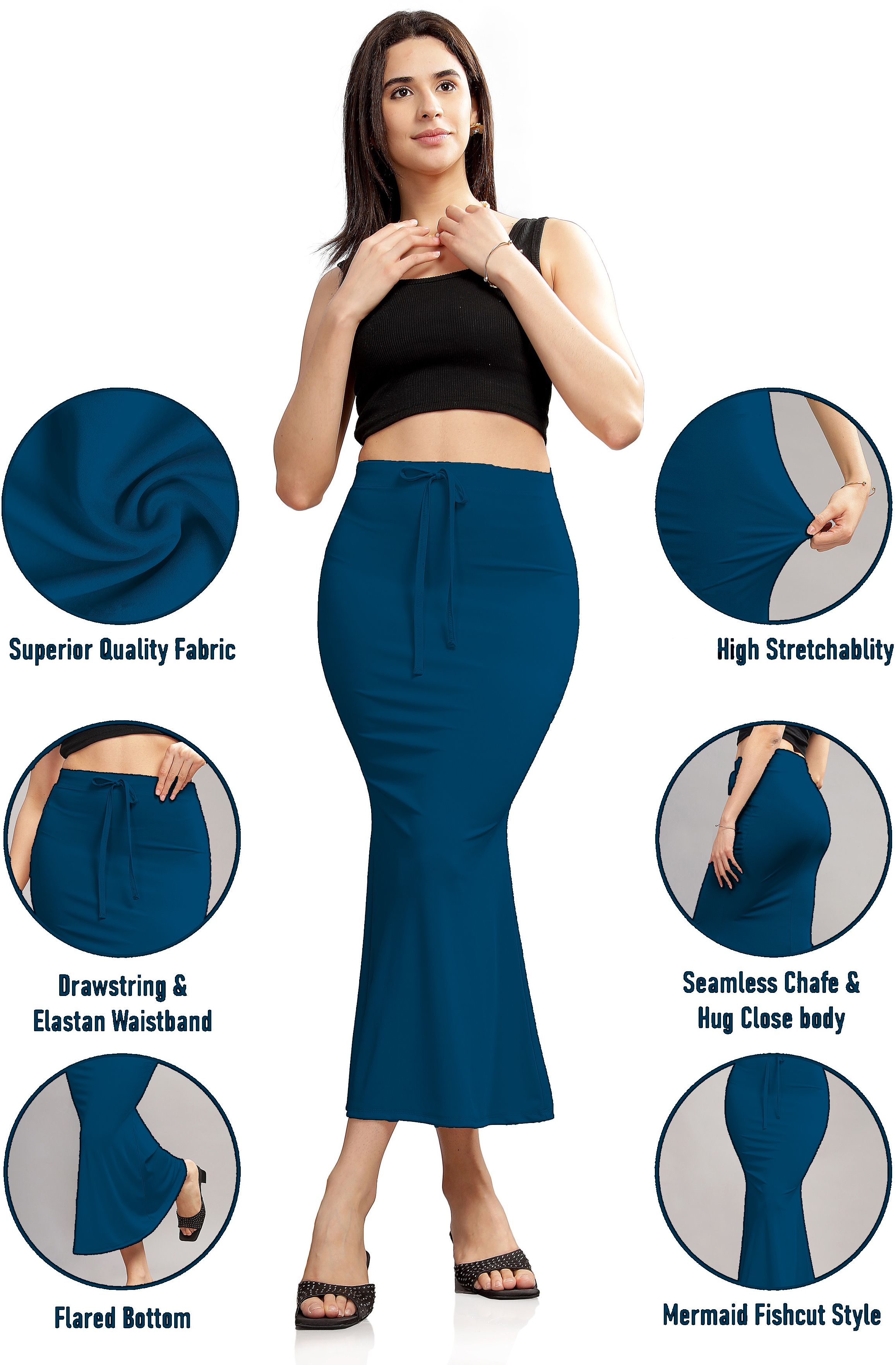 ONLY ROYAL TEAL Women's Shapewear - Fancy Stylish Trending Shapers Lycra Blend Petticoat-picture-15