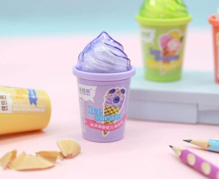 pmw 2 in 1 Cartoon Ice Cream Eraser Pencil sharpner Sharpeners-picture-35