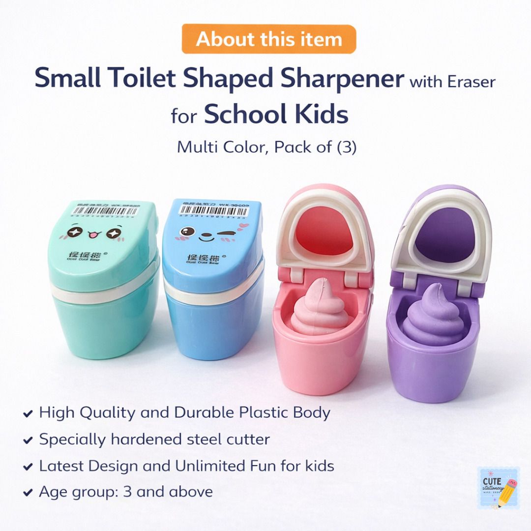 cutestationery Pencil Sharpener With eraser Toilet Shaped Sharpeners-picture-16