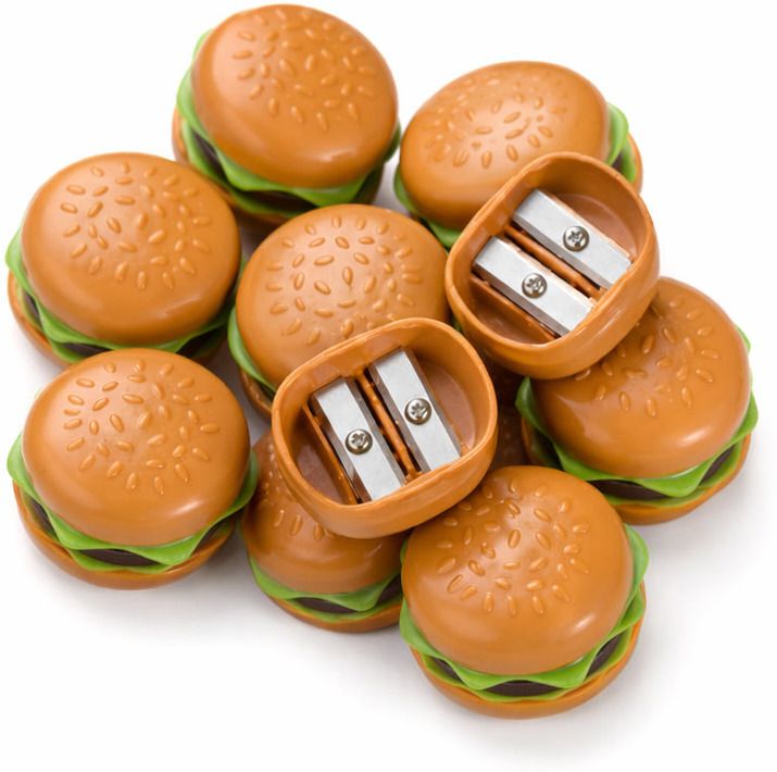 saras creation store Fun Stationery Series ya Kids Burger Collection Dual Blade Sharpener Sharpener-picture-12