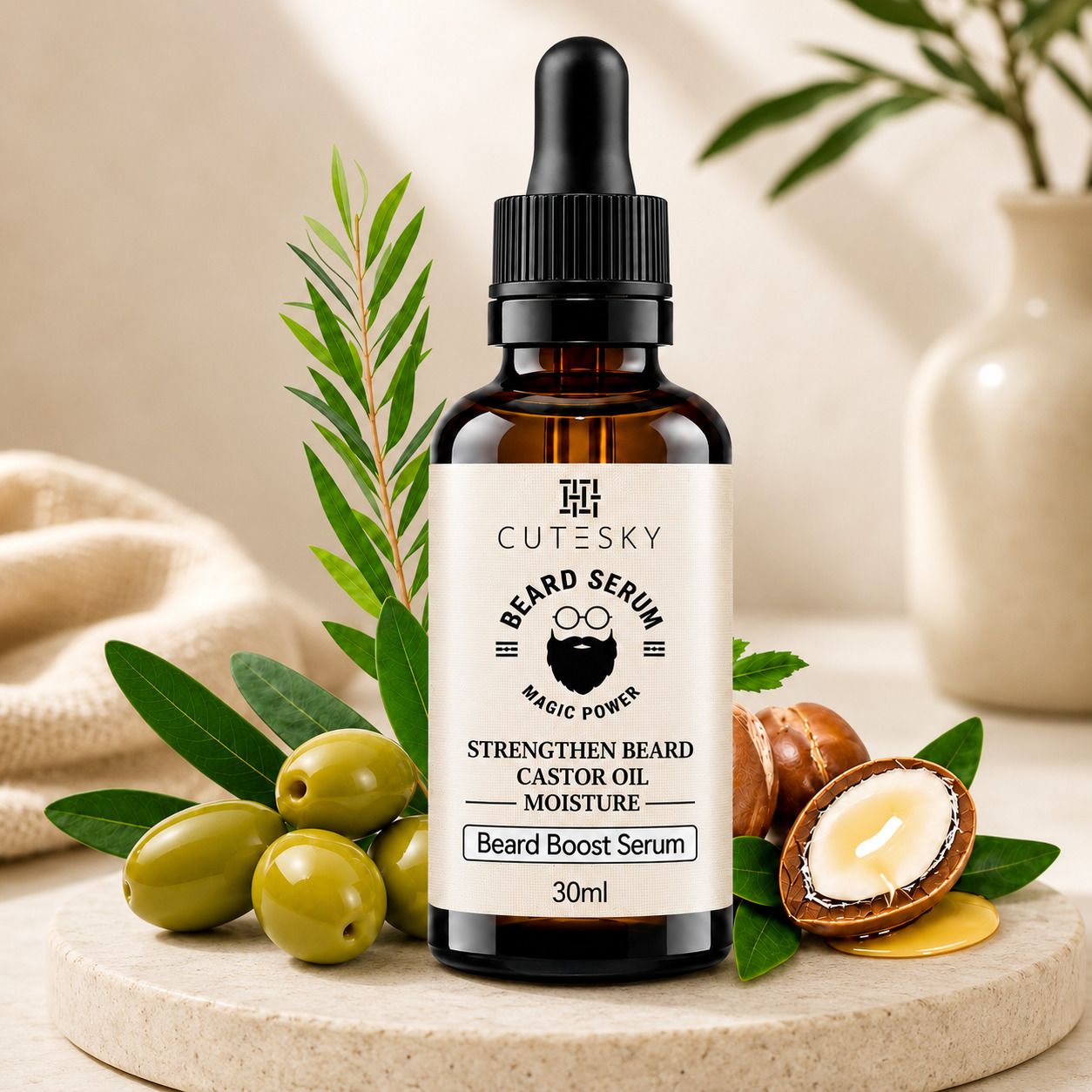 Natural Beard Growth Oil for Men | Beard Serum with Castor Oil Shave Oil-image-24
