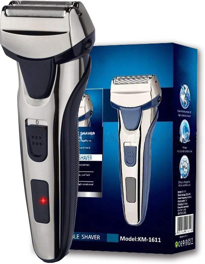 KME I B KM1611 Men's Dual Foil Shaver with Pop Up Trimmer 40mnts Runtime Shaver For Men, Women