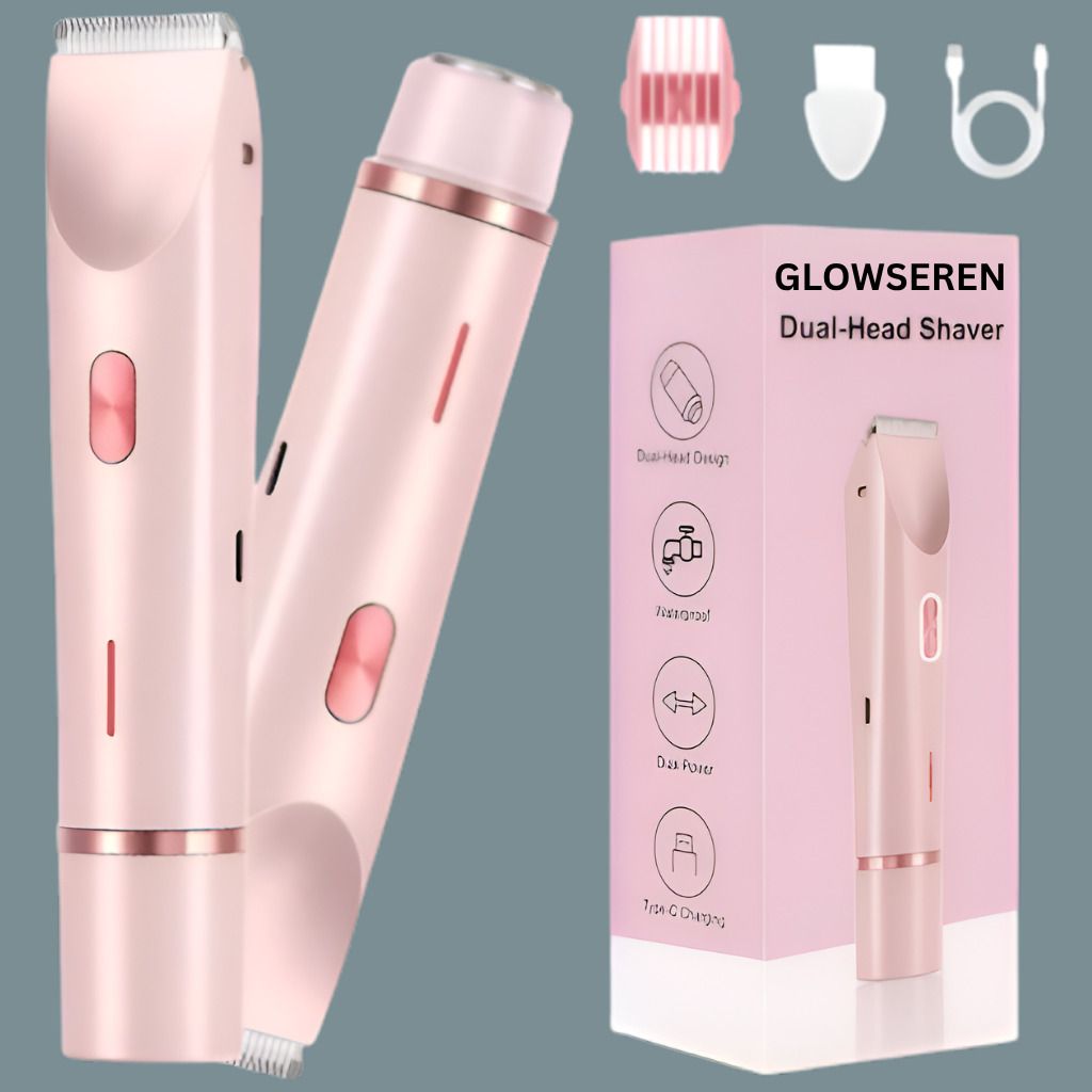 glowseren Compact Waterproof Facial Hair Trimmer with USB Charging Shaver For Women-image-9