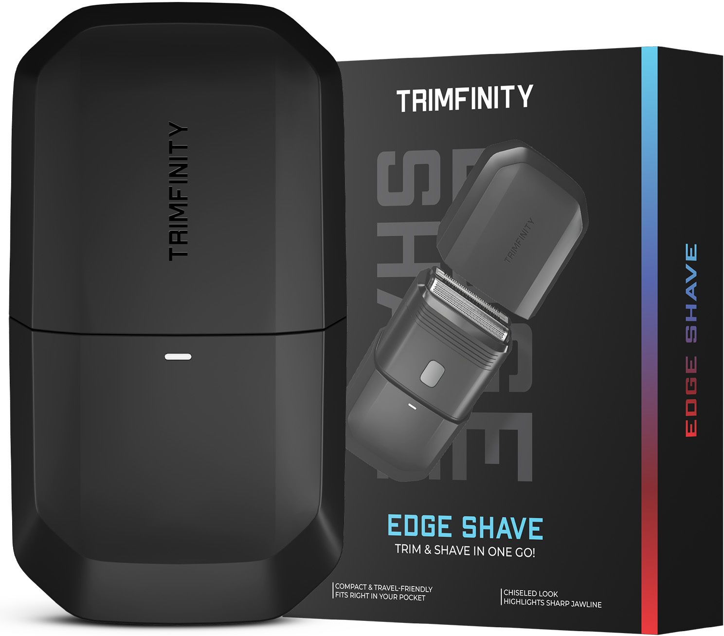 Trimfinity Edge Shave Men's Shaver | Mini Portable Electric Shaver for Men | Travel Razor Shaver For Men